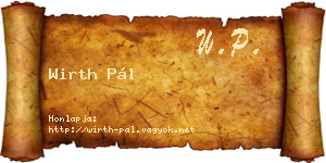 Wirth Pál névjegykártya